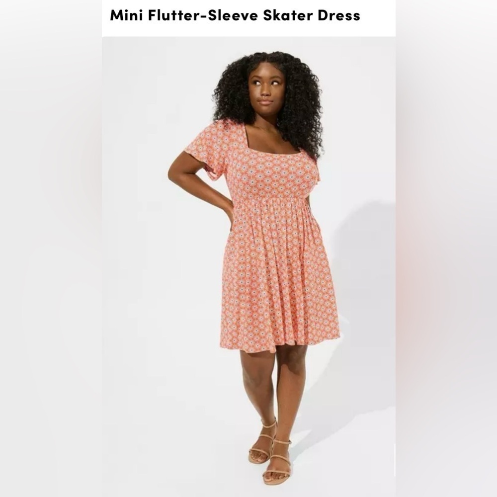 Torrid Mini Flutter Sleeve Skater Dress in Size 1X
